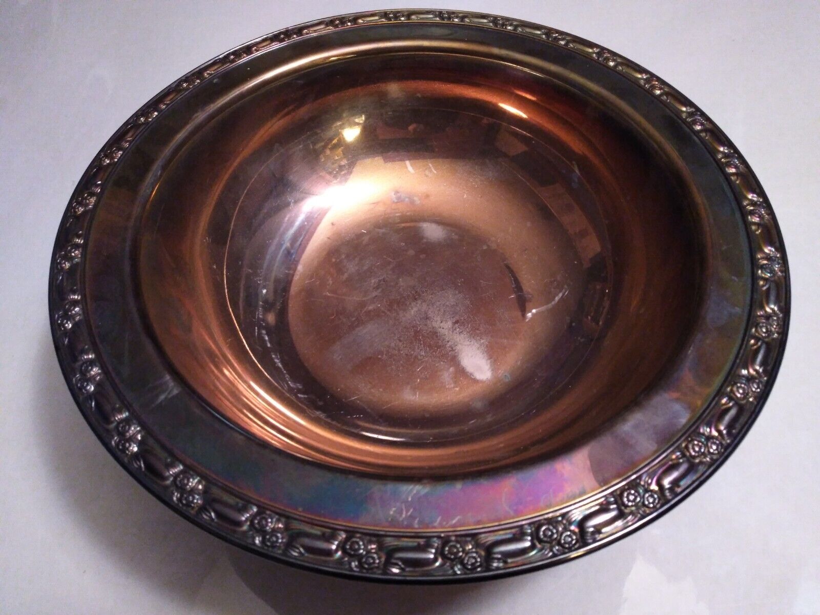Oneida Silversmith Silver Plated Large 3 Footed  Serving Bowl 10.5" Vintage