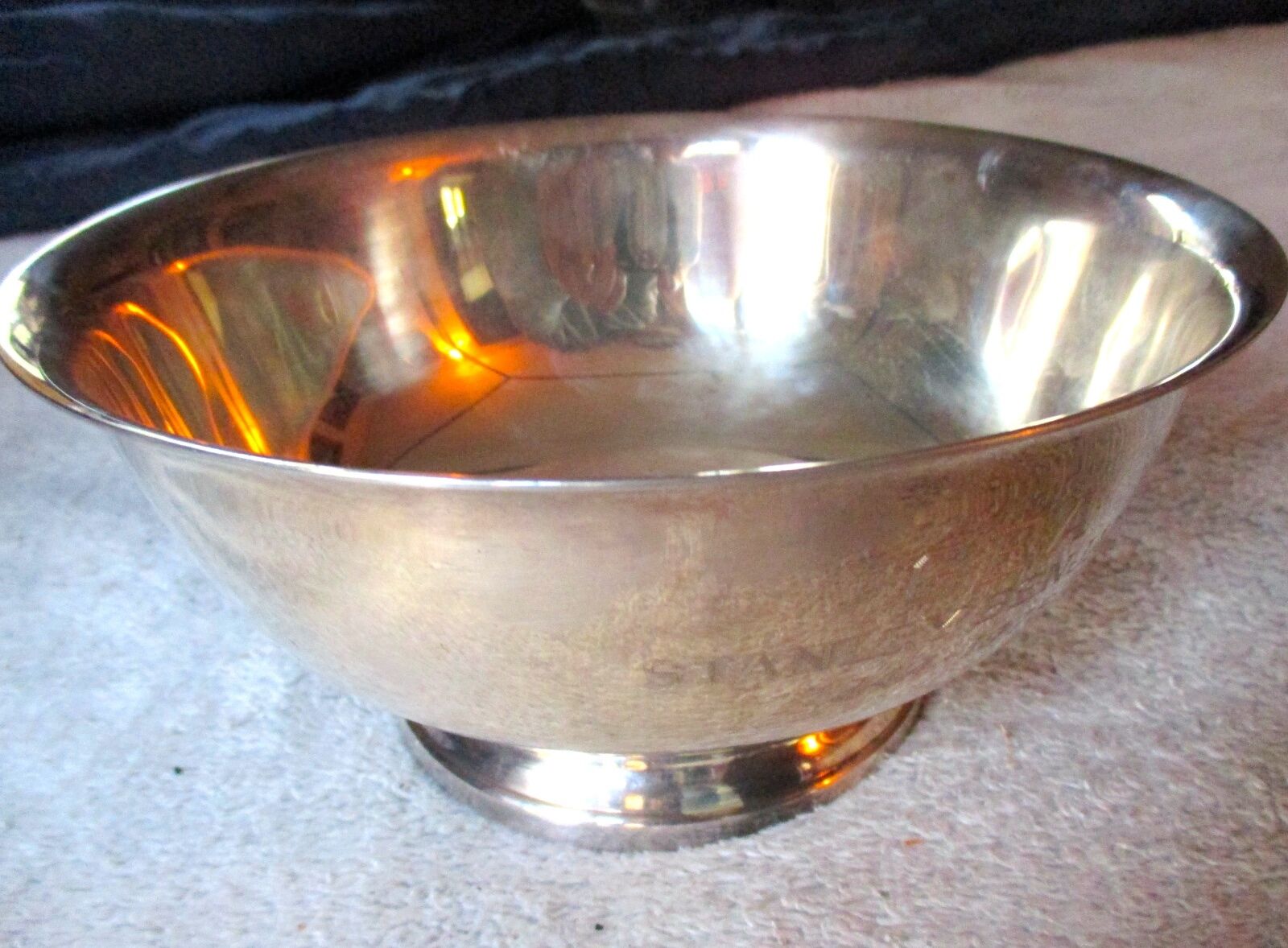 Vintage Silverplate Brass Trophy Bowl.  G.e.a. Stanley Benjamin. 1944-1975.