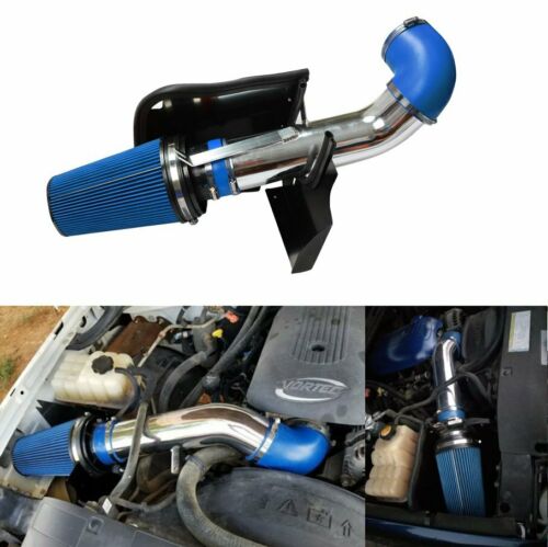 Blue 4" Cold Air Intake System+heat Shield For 99-06 Gmc/chevy V8 4.8l/5.3l/6.0l
