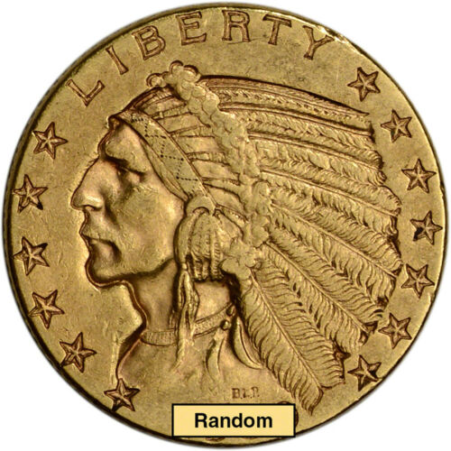 Us Gold $5 Indian Head Half Eagle - Xf Condition - Random Date