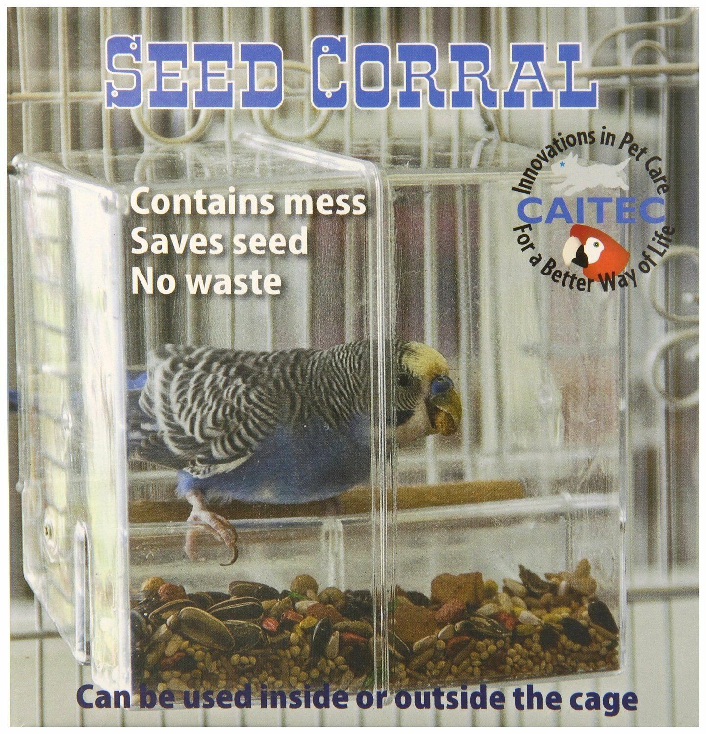 Seed Saver Corral No Bird Mess Tidy Cage Feeder Budgies Canary Cockatiel Finch